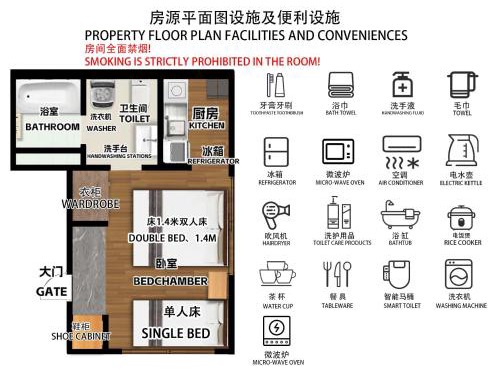 401Room,7-minute walk from Uguisudani Station located on the 4nd floor of an apartment-style building Twin room No elevator