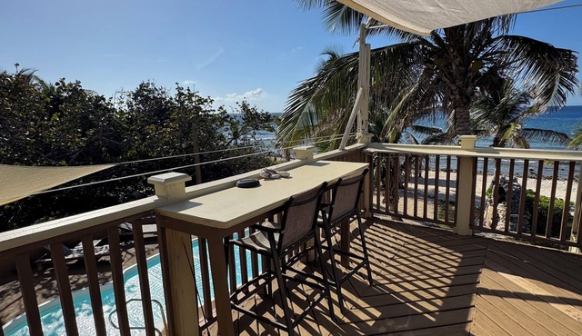 Beachfront 1-bdr 1-bath "Coconut Palm Suite" 100 ft from the Ocean with a Pool! in West End