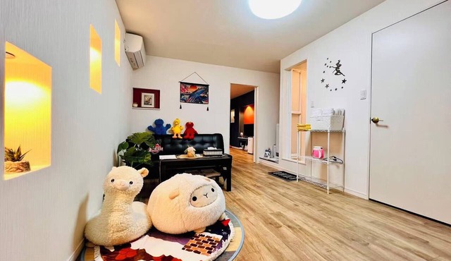 Direct KIX Train & 1 min Walk to Station - Vibrant Osaka 2BR Apt w/AC