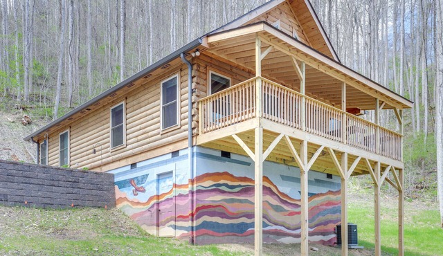 Furnished Deck & Fire Pit: Serene Marshall Cabin! in Marshall