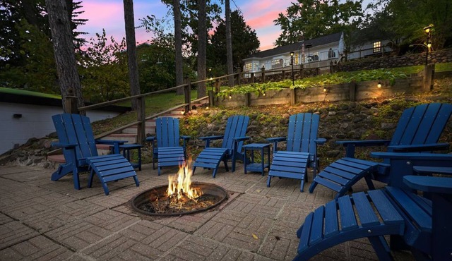Lake Front Cottage with Amazing Firepit, Private Dock, Sleeps 6 in Chippewa Falls