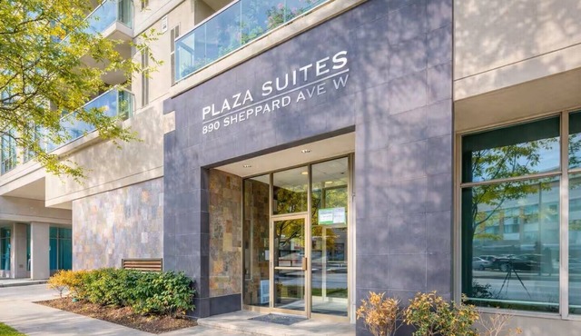 Large 2+2+den, private terrace, gym, sauna, garage, walk to subway! in Toronto