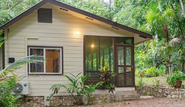 Private forest view cabin w/AC, 2 beds-restaurant and car rental on site. in Belize