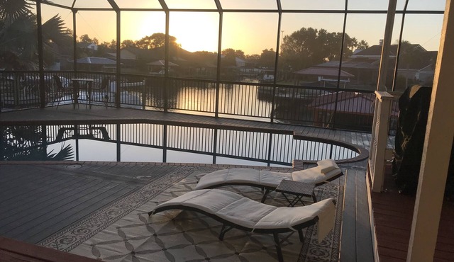 Villa Oasis, w/Heated & Covered Pool, Pool Table, Boat Dock, Gym and much more. in Apollo Beach