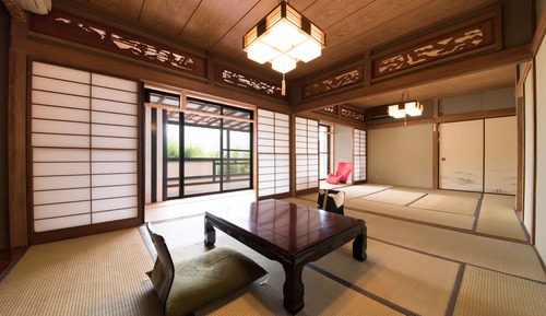 	Japanese Style Room with Partially Open Air Bath - 4 Futons