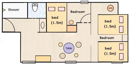 Two-Bedroom Deluxe Apartment with Balcony